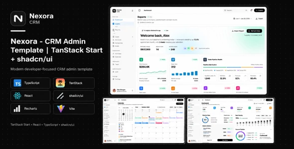Nexora - CRM Admin Template - TanStack Start + shadcn/ui + Landing Page