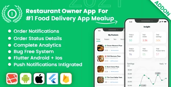 owner app for Multiple Restaurants Food Ordering Flutter App Mealup v1.2.0