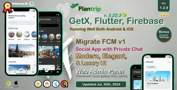 PlanTrip v1.1.3 - Social Flutter Full App with Chat, Web Admin Panel, Google Admob