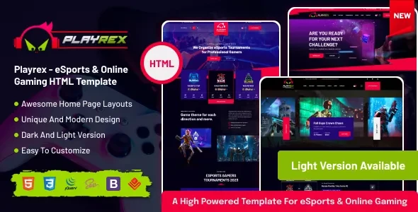 Playrex v1.4.7 - eSports & Gaming Clan News WordPress Theme