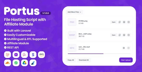 Portus v1.0.6 - Advanced File Hosting Script