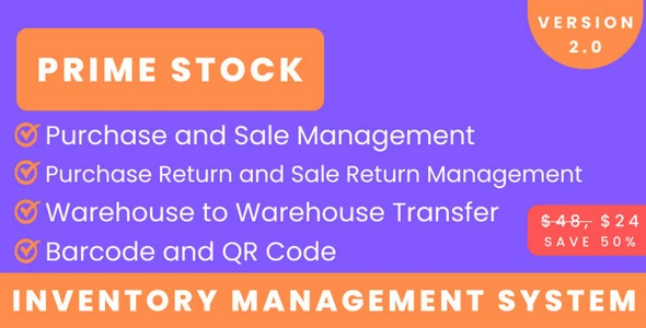 PrimeStock v2.0 - Inventory Management Software