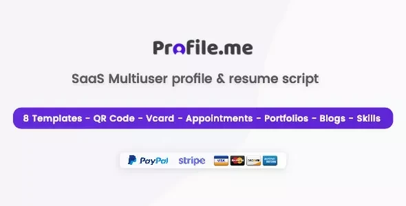 Profile.me v2.2 - Saas Multiuser Profile Resume & Vcard Script