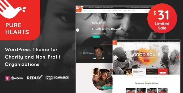 Pure Hearts v2.5 - Charity & Nonprofit WordPress Theme
