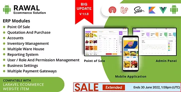 Rawal v1.1.9 - Android & Laravel Ecommerce Solution with POS for Single & Multiple Location Business Brand