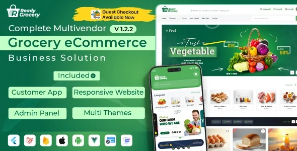 ReadyGrocery v1.2.4 - Multivendor Grocery & eCommerce Mobile App with Website & Laravel Admin Panel