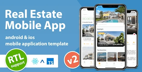 Real Estate Mobile App Template with React Native v6.0