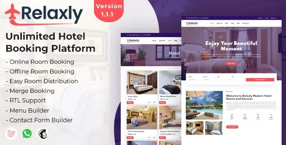 Relaxly v1.2.1 - Unlimited Hotel Booking Platform