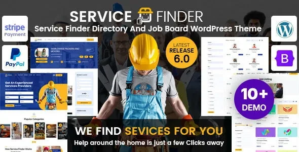 Service Finder v6.2 - Directory and Job Board WordPress Theme