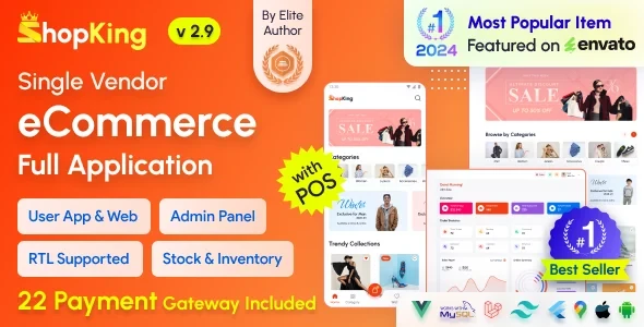 ShopKing v2.9 - eCommerce App with Laravel Website & Admin Panel with POS