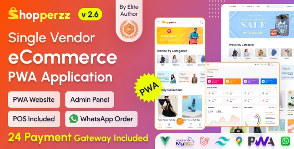 Shopperzz v2.6 - PWA eCommerce CMS with POS & WhatsApp Ordering
