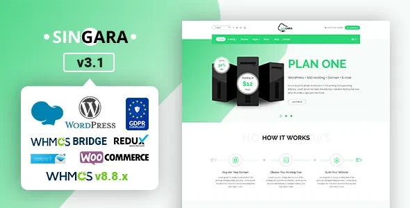 Singara v3.1 - Multipurpose Hosting with WHMCS WordPress Themes