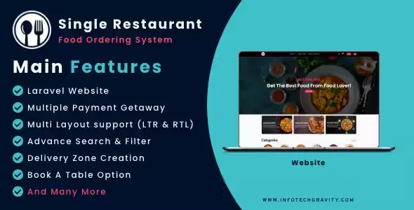 Single Restaurant v8.0 - Android User & Delivery Boy Apps with Laravel Admin Panel