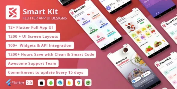 SmartKit v3.0.1 - Flutter 2.0 Full UI kit, UI Component, Flutter Material Widget, Integration