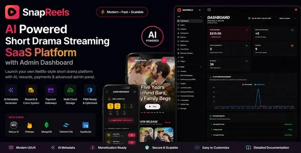 SnapReels v1.0.3 - Short Drama Streaming SaaS Platform