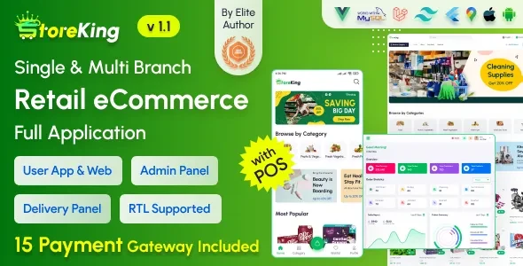 StoreKing v1.1 - eCommerce App with Laravel Website & Admin Panel with POS