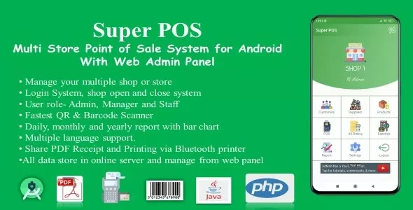 Super POS v1.2 - Multi Store Point of Sale System for Android with Web Admin Panel