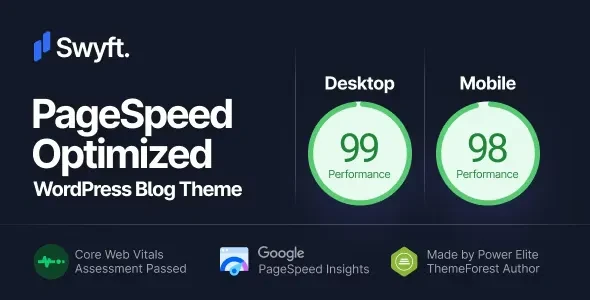 Swyft v1.1.1 - PageSpeed Optimized WordPress Blog Theme
