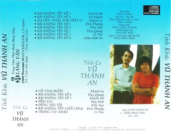 Tình Khúc Vũ Thành An - Various Artists 1988