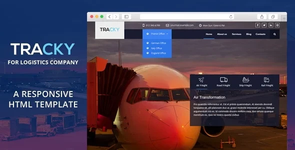 Tracky v1.0.3 - Transport & Logistic Responsive HTML Template