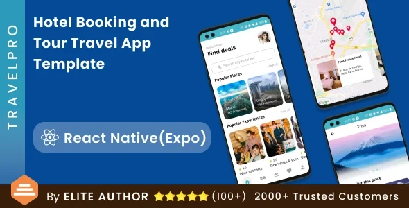 TravelPro v3.0 - React Native Hotel Booking and Tour Travel App Template