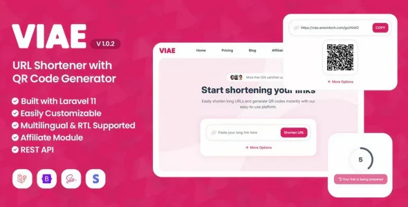 Viae v1.0.2 - URL Shortener with QR Code Generator