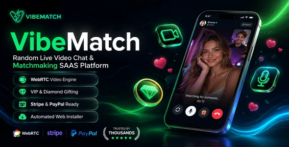 VibeMatch - Flutter Random Video Chat App and Matchmaking Platform