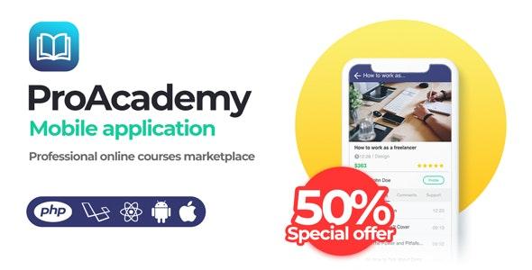 Proacademy Mobile App v2.0 - Education & LMS Marketplace (Android + iOS)