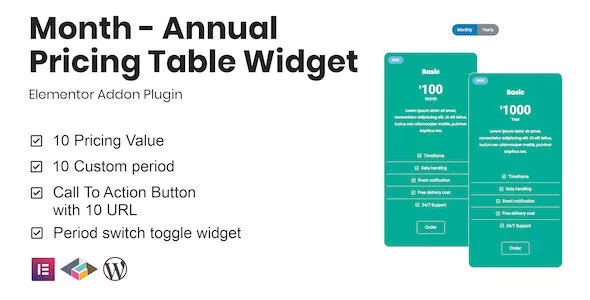 Month v1.2.0 - Annual Pricing Table Widget for Elementor
