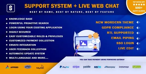 Best Support System v3.2.0 - Live Web Chat & Client Desk & Ticket Help Centre