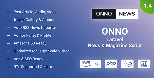ONNO v1.0.2 - Laravel News & Magazine Script