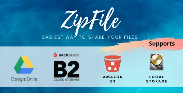 ZipFile v2.6 - File Sharing Made Easy & Profitable. Use Google Drive, S3 and Backblaze to Host Files