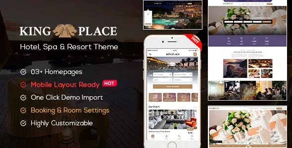 KingPlace v1.2.4 - Hotel Booking, Spa & Resort WordPress Theme (Mobile Layout Ready)