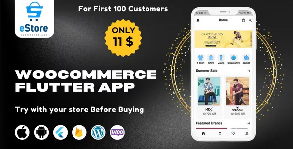 eStore v1.1 - Build a Flutter eCommerce Mobile App for Android and iOS from WordPress WooCommerce Store