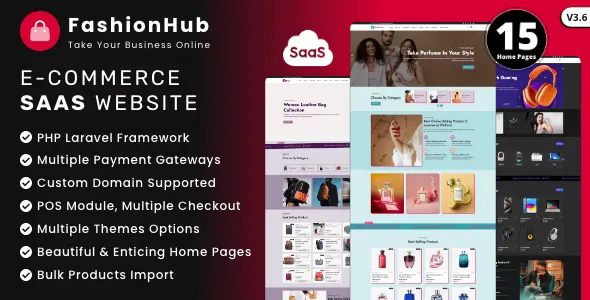FashionHub SaaS v3.6 - eCommerce Website Builder for Seamless Online Business
