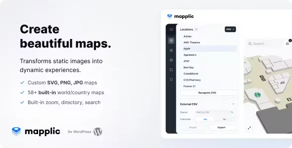 Mapplic v8.4.2 - Custom Interactive Map WordPress Plugin