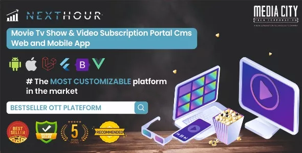 Next Hour v6.0 - Movie TV Show & Video Subscription Portal CMS Web and Mobile App