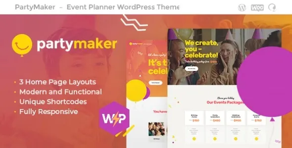 PartyMaker v1.1.12 - Event Planner & Wedding Agency WordPress Theme