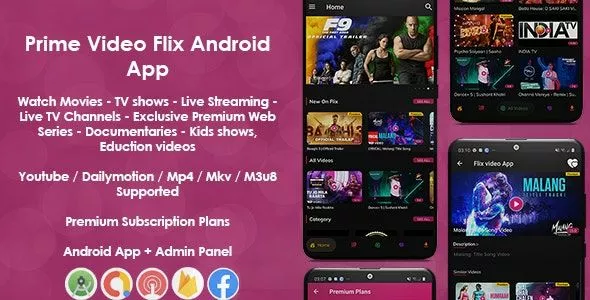 Prime Video Flix App v8.2 - Movies - Shows - Live Streaming - TV - Web Series - Premium Subscription Plan