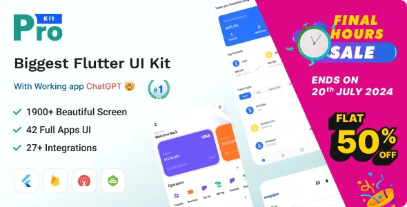Prokit Flutter v6.7.0 - Best Selling Flutter UI Kit with Chat GPT App