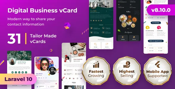 VCard SaaS v8.10.0 - Digital Business Card Builder SaaS - Laravel VCard Saas - NFC Card