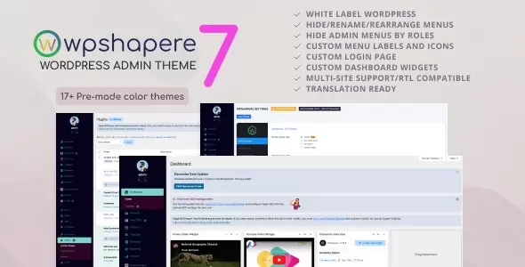 WPShapere v7.0.8 - WordPress Admin Theme