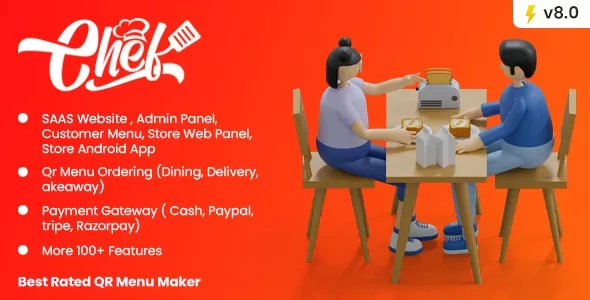Chef v8.0 - SaaS - Contactless Multi-restaurant QR Menu Maker