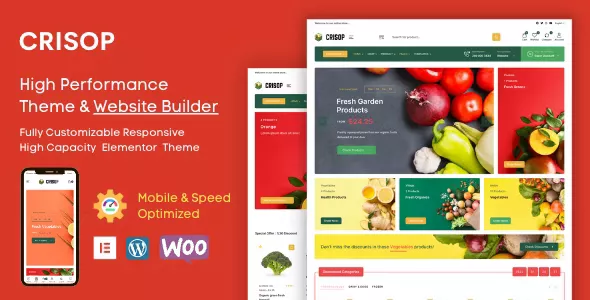 Crisop v1.1.3 - Elementor Grocery Store & Organic Food WooCommerce Theme