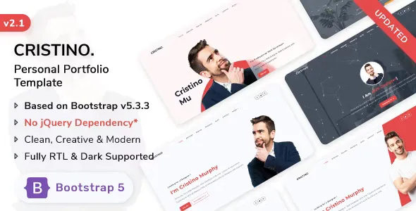 Cristino v1.6.0 - Personal Portfolio Template + Dark + RTL