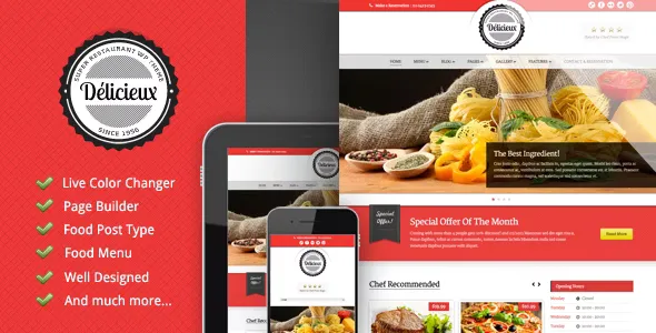 Delicieux v1.3.4 - Restaurant Wordpress Theme