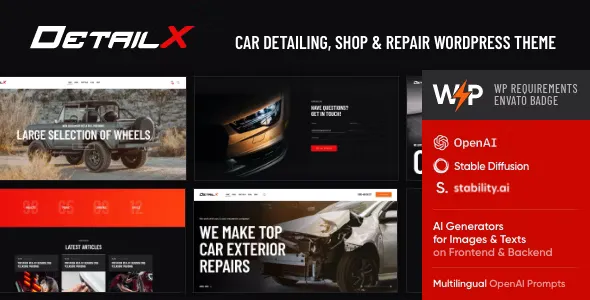 DetailX v1.10.0 - Car Detailing, Shop & Repair Theme