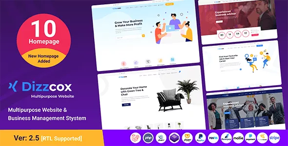 Dizzcox - Multipurpose Website & Business Management System CMS