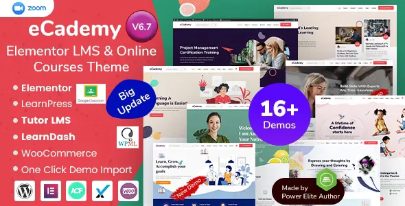 eCademy v6.7 - Education LMS & Online Coaching Courses WordPress Theme