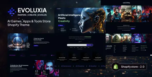 Evoluxia - AI Games, Apps & Tools Store Shopify Theme